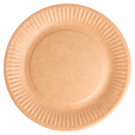 Plato de Papel Biocated Natural Relieve Ø18cm (20 Uds)