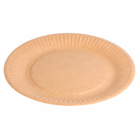 Plato de Papel Biocated Natural Relieve Ø18cm (400 Uds)