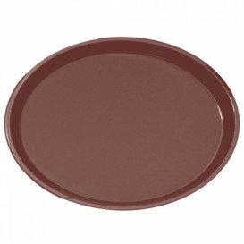 Bandeja PP Oval Antideslizante Marrón 67,0x55,5cm (6 Uds)