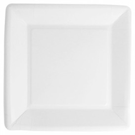 Plato de Papel Biocated Blanco Cuadrado 18cm (20 Uds)