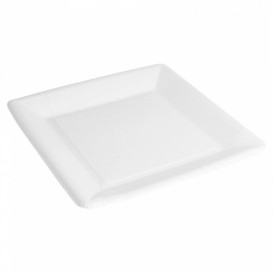 Plato de Papel Biocated Blanco Cuadrado 18cm (400 Uds)