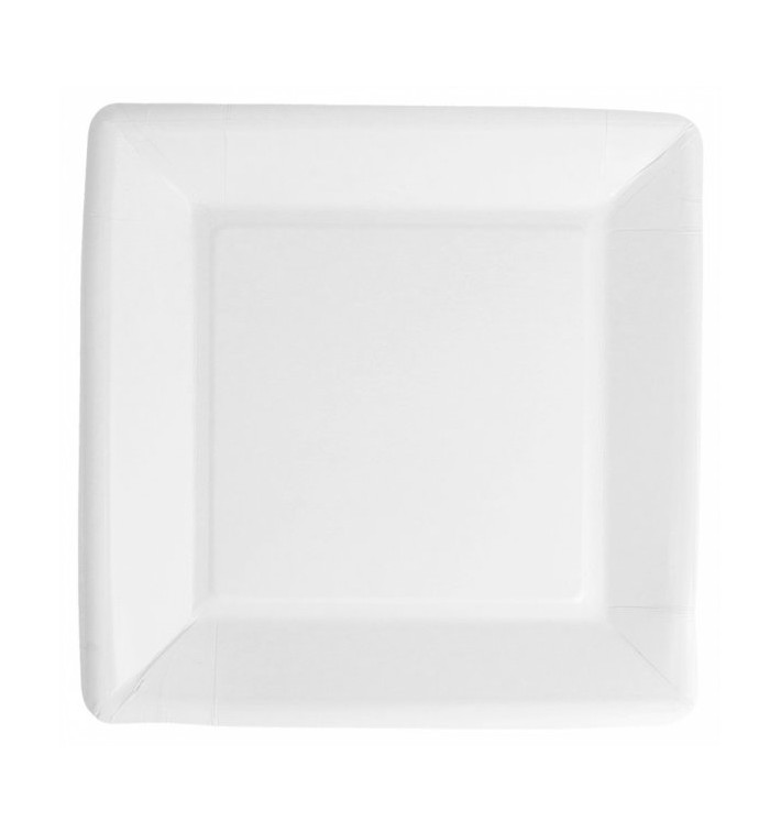 Plato de Papel Biocated Blanco Cuadrado 18cm (400 Uds) Plato de Papel Biocated Blanco Cuadrado 18cm (400 Uds)