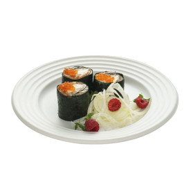 Plato Caña de Azucar Premium Wave Blanco Ø23cm (50 Uds)