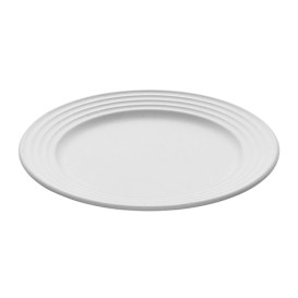 Plato Caña de Azucar Premium Wave Blanco Ø26cm (50 Uds)