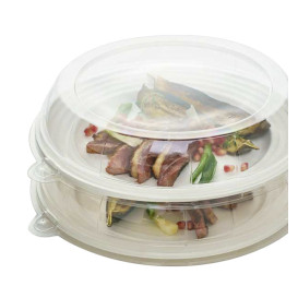 Plato Caña de Azucar Premium Wave Blanco Ø26cm (400 Uds)