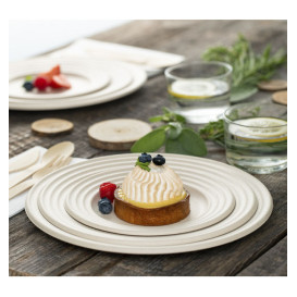 Plato Caña de Azucar Premium Wave Natural Ø18cm (50 Uds)