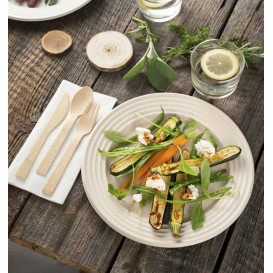 Plato Caña de Azucar Premium Wave Natural Ø26cm (50 Uds)