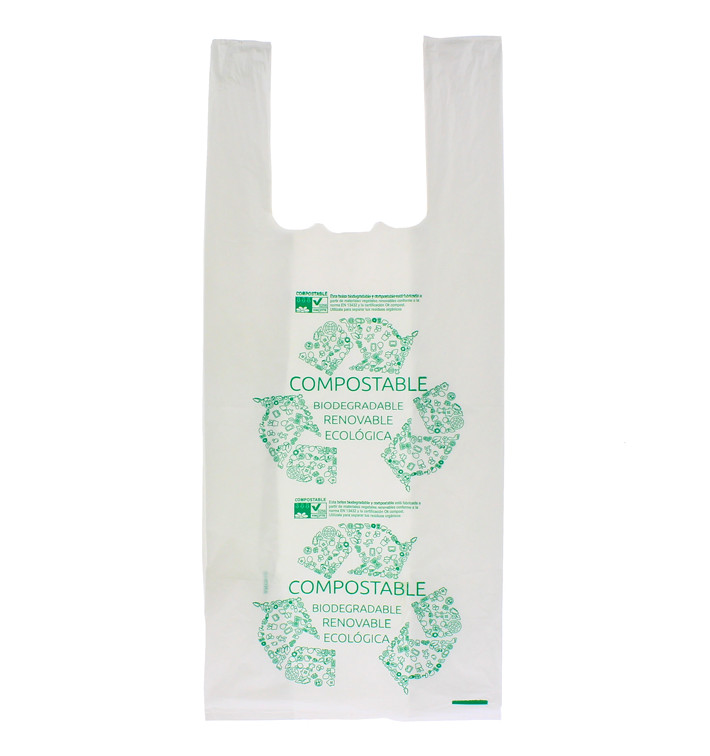 Bolsa Plastico Camiseta 100% Biodegradable 35x50cm (2000 Uds) Bolsa Plastico Camiseta 100% Biodegradable 35x50cm (2000 Uds)