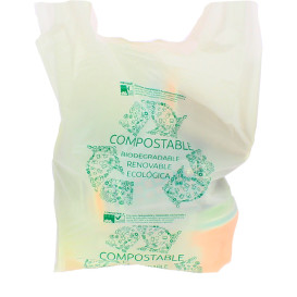 Bolsa Plastico Camiseta 100% Biodegradable 40x50cm (100 Uds)