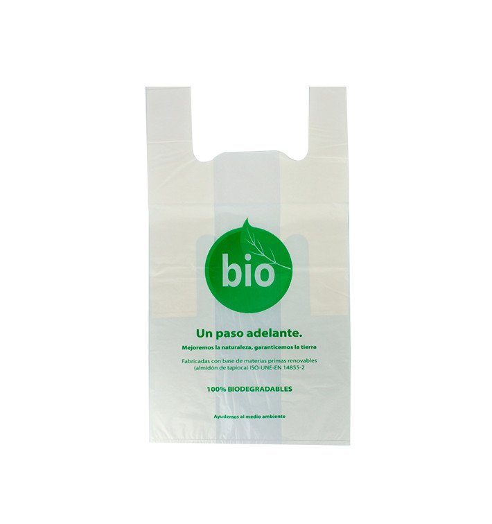 Bolsa Plastico Camiseta 100% Biodegradable 35x45cm (100 Uds) Bolsa Plastico Camiseta 100% Biodegradable 35x45cm (100 Uds)