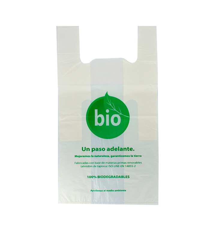 Bolsa Plastico Camiseta 100% Biodegradable 50x55cm (100 Uds) Bolsa Plastico Camiseta 100% Biodegradable 50x55cm (100 Uds)