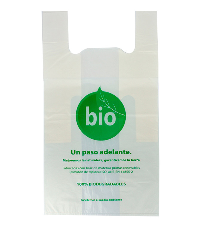 Bolsa Plastico Camiseta 100% Biodegradable 55x60cm (500 Uds) Bolsa Plastico Camiseta 100% Biodegradable 55x60cm (500 Uds)