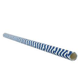 Pajita Recta de Papel Azul y Blanco Ø6mm 20cm (6000 Uds)