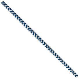 Pajita Recta de Papel Azul y Blanco Ø6mm 20cm (6000 Uds)