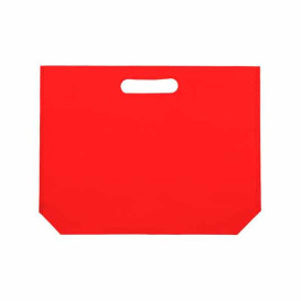 Bolsa Reutilizable Troquelada TNT Roja 34+8x26cm 80g (25 Uds)