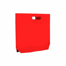 Bolsa Reutilizable Troquelada TNT Roja 34+8x26cm 80g (25 Uds)