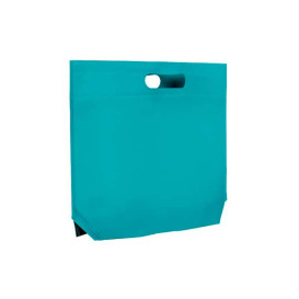 Bolsa Reutilizable Troquelada TNT Aguamarina 34+8x26cm 80g (25 Uds)