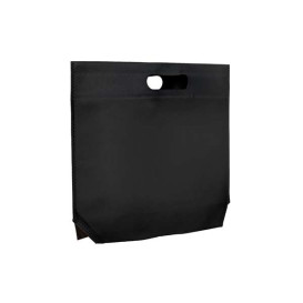 Bolsa Reutilizable Troquelada TNT Negro 34+8x26cm 80g (25 Uds)