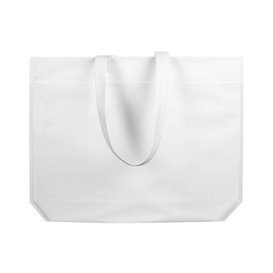 Bolsa Reutilizable Asa Larga TNT Blanca 42+10x40 cm 80g (25 Uds)