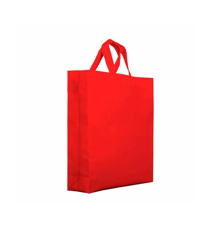 Bolsa Tela TNT PREMIUM Asa Corta Rojo 25+10x30cm (25 Uds)