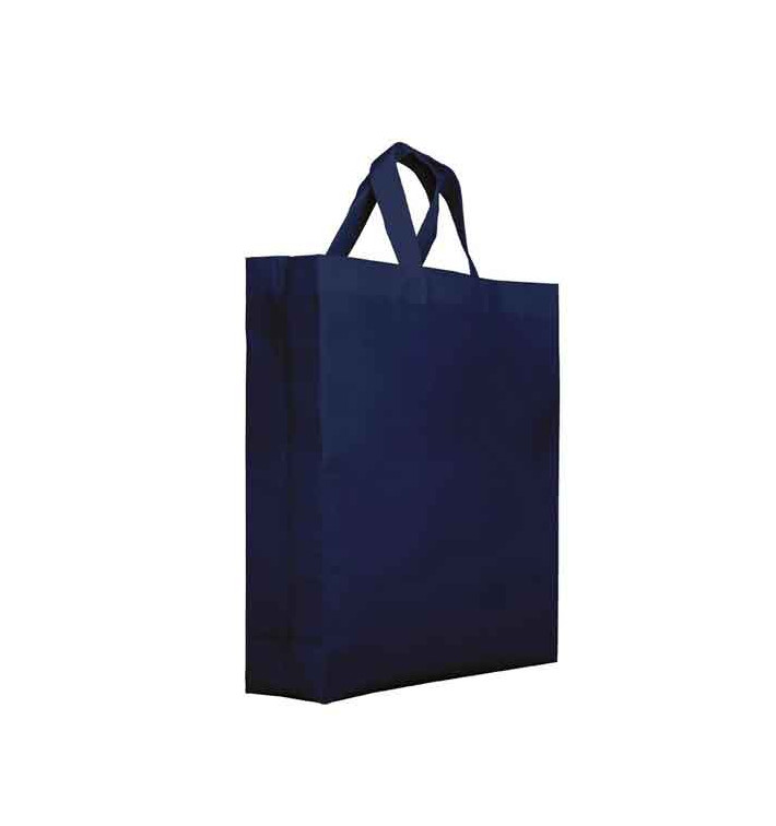 Bolsa Tela TNT PREMIUM Asa Corta Azul Marino 25+10x30cm (25 Uds)