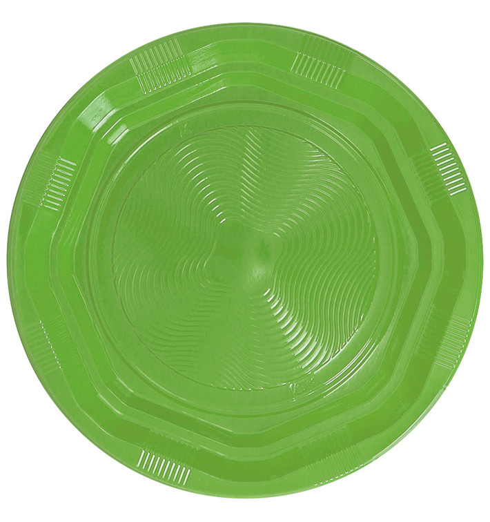 Plato Hondo Redondo Octogonal Plastico PS Verde Lima Ø220 mm (250 Uds) Plato Hondo Redondo Octogonal Plastico PS Verde Lima Ø220 mm (250 Uds)