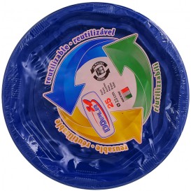 Plato Hondo Redondo Octogonal Plastico PS Azul Ø220 mm (25 Uds)
