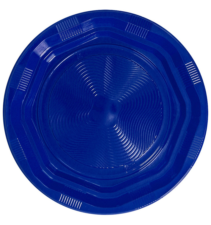 Plato Hondo Redondo Octogonal Plastico PS Azul Ø220 mm (250 Uds) Plato Hondo Redondo Octogonal Plastico PS Azul Ø220 mm (250 Uds)