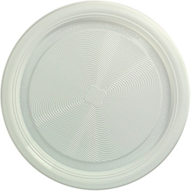 Plato Almidón Maíz PLA Llano Blanco Ø220 mm (25 Uds)