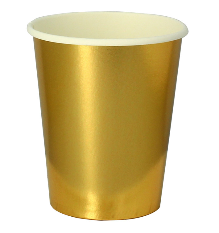 Vaso Cartón 9 Oz/240ml Oro "Party" (10 Uds) Vaso Cartón 9 Oz/240ml Oro "Party" (10 Uds)