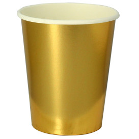 Vaso Cartón 9 Oz/240ml Oro "Party" (300 Uds)