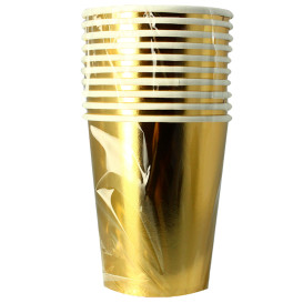 Vaso Cartón 9 Oz/240ml Oro "Party" (300 Uds)