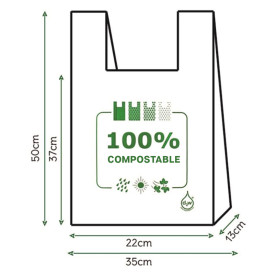 Bolsa Plastico Camiseta 100% Biodegradable 35x50cm (2000 Uds)