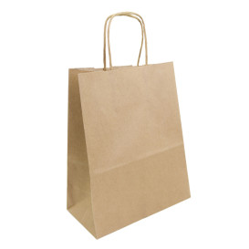 Bolsa Papel Kraft Marron con Asas 100g 22+11x27cm (200 Uds)