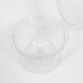 Tarrina Redonda Bisagra APET Transparente 80ml Ø70mm (50 Uds)
