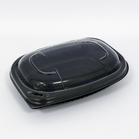 Envase Rectangular PP Negro 400ml 190x140x32mm (40 Uds)
