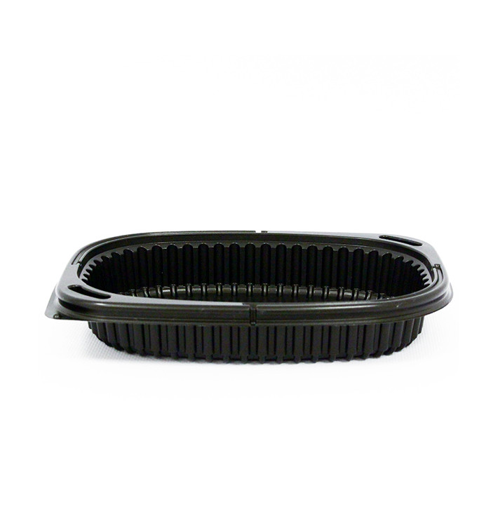 Envase Rectangular PP Negro 400ml 190x140x32mm (40 Uds)