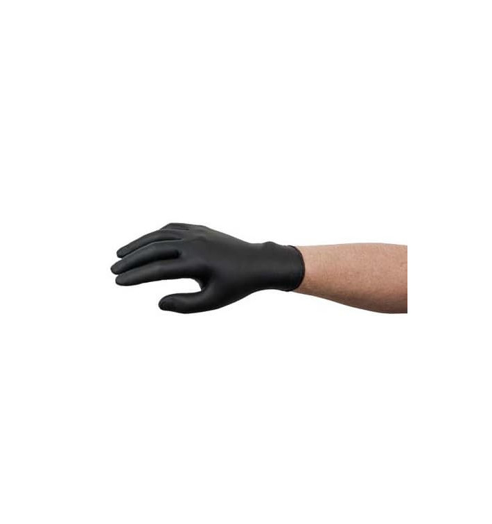 Guantes de Nitrilo Sin Talco Negro Talla S AQL 1.5 (100 Uds)