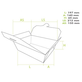 Caja Americana Grande Kraft 19,7x14x6,5cm (50 Uds)
