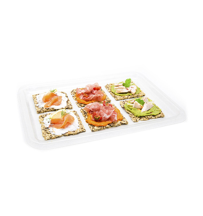 Bandeja Plastico RPET Transparente 35x24cm (50 Uds) Bandeja Plastico RPET Transparente 35x24cm (50 Uds)