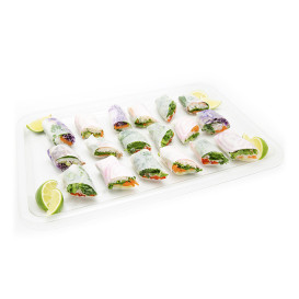 Bandeja Plastico Rectangular Negra 46X30 cm (10 Uds)