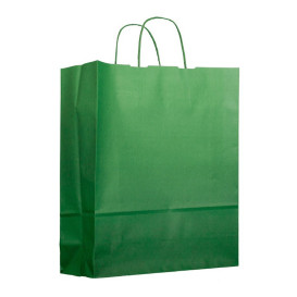 Bolsa Papel Verde con Asas 100g 25+11x31cm (25 Uds)