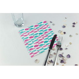 Servilleta Papel "Peces" Punta-Punta 40x40cm (50 Uds)