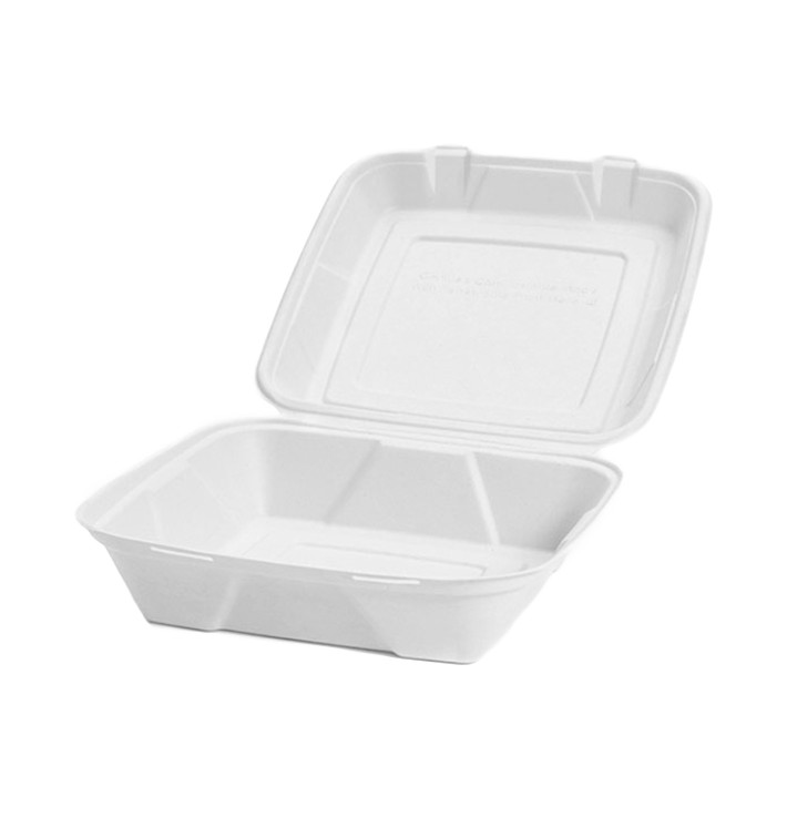 Envase MenuBox Caña Azúcar Blanco 24x23x7,7cm (50 Uds)
