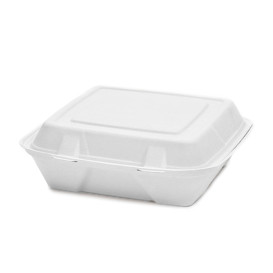 Envase MenuBox Caña Azúcar Blanco 24x23x7,7cm (50 Uds)