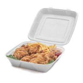 Envase MenuBox Caña Azúcar Blanco 24x23x7,7cm (50 Uds)