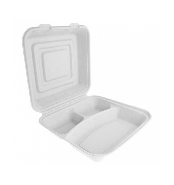 Envase MenuBox Caña Azúcar Blanco 3C 24x23x7,6cm (200 Uds)