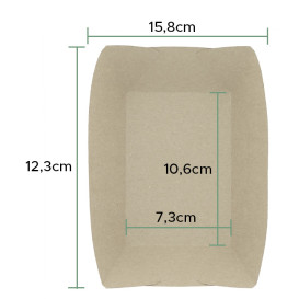 Barqueta 350ml Kraft-Kraft 10,6x7,3x4,5cm (25 Uds)
