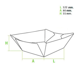 Barqueta 525ml Cartoncillo 12,1x8,1x5,5cm (25 Uds)