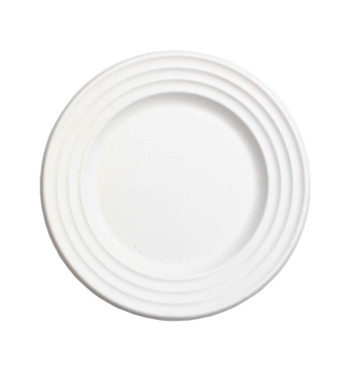 Plato Caña de Azucar Premium Wave Blanco Ø18cm (600 Uds)